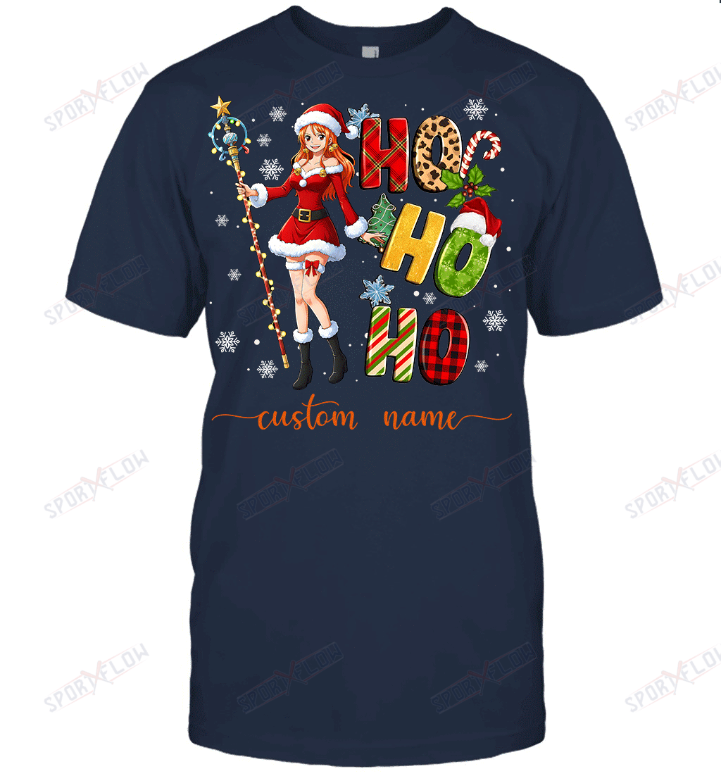 Nami Christmas Ho Ho Ho Custom Name Graphic T-shirt