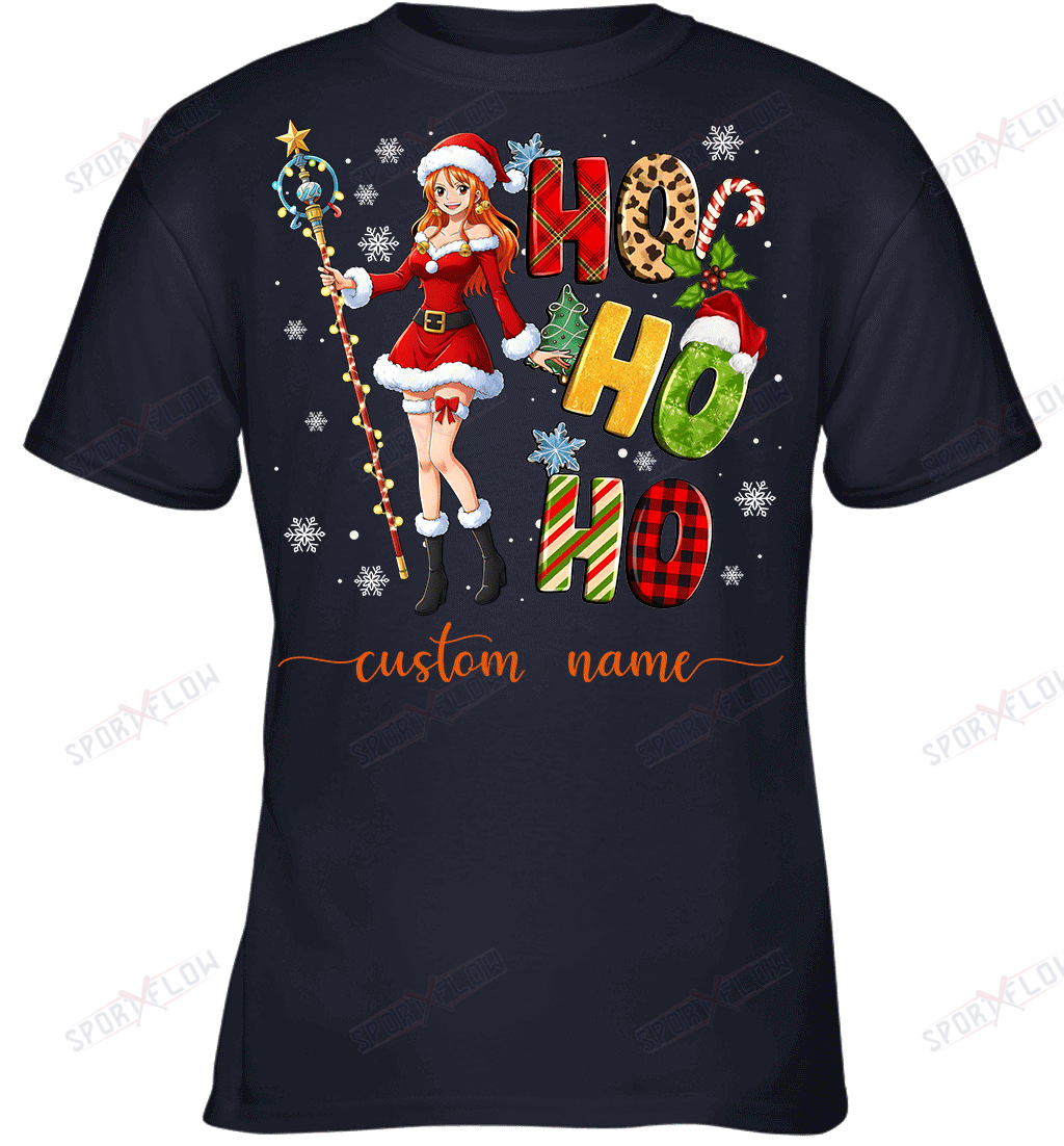 Nami Christmas Ho Ho Ho Custom Name Graphic T-shirt