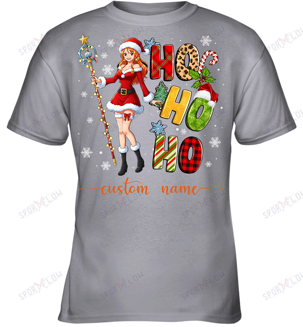 Nami Christmas Ho Ho Ho Custom Name Graphic T-shirt
