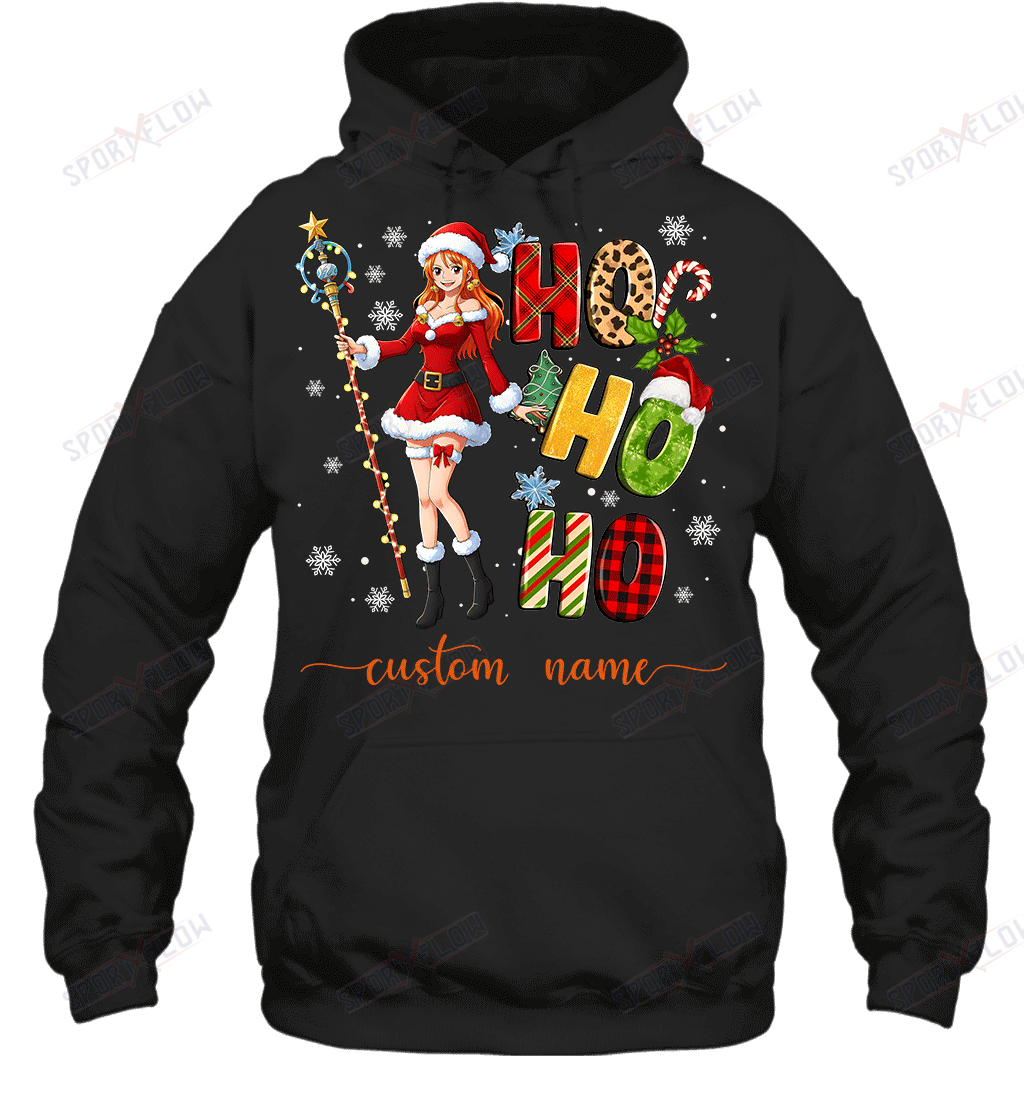 Nami Christmas Ho Ho Ho Custom Name Graphic T-shirt