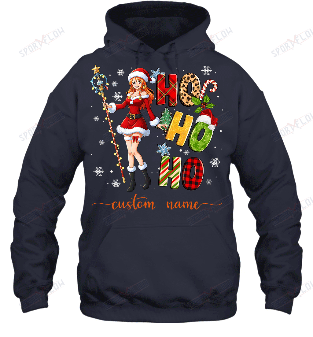 Nami Christmas Ho Ho Ho Custom Name Graphic T-shirt