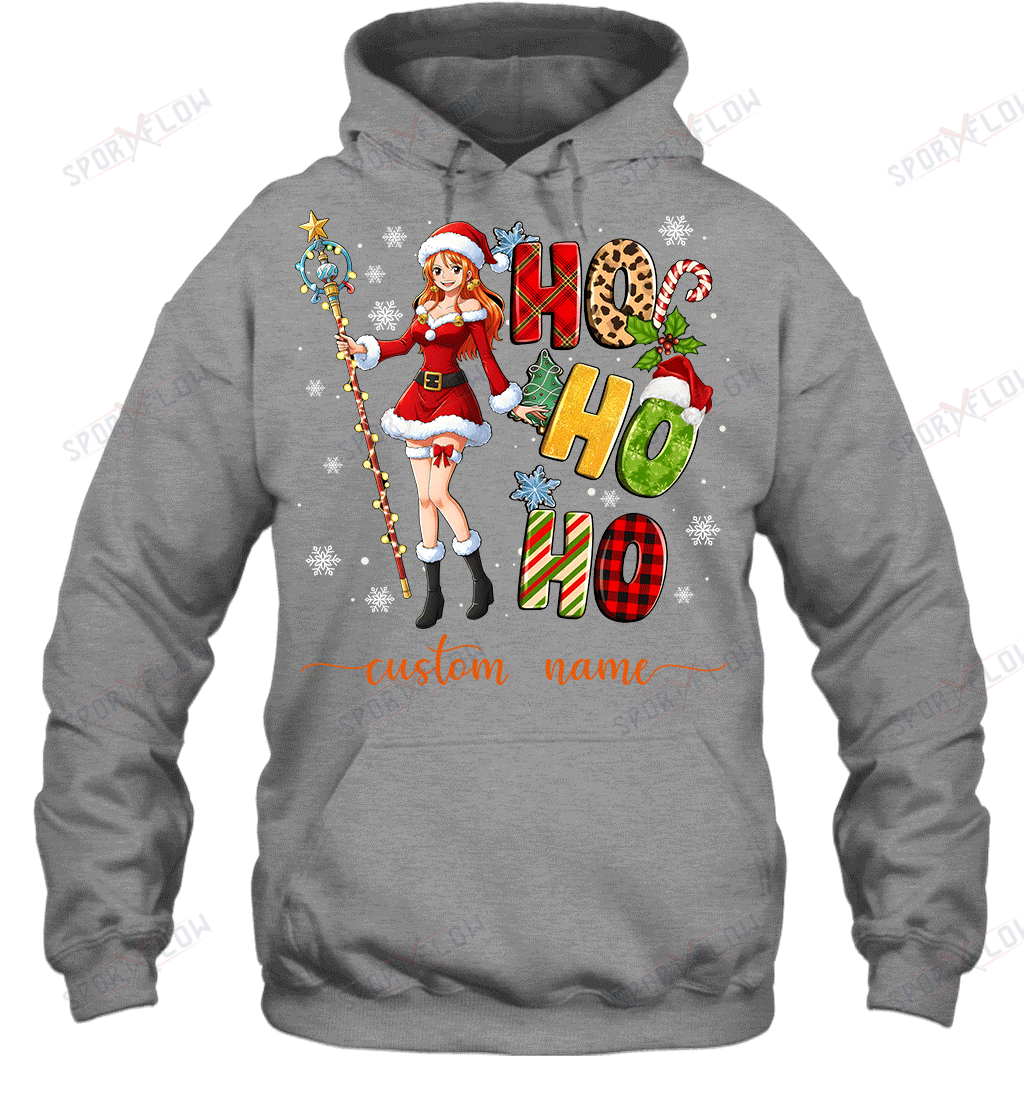 Nami Christmas Ho Ho Ho Custom Name Graphic T-shirt