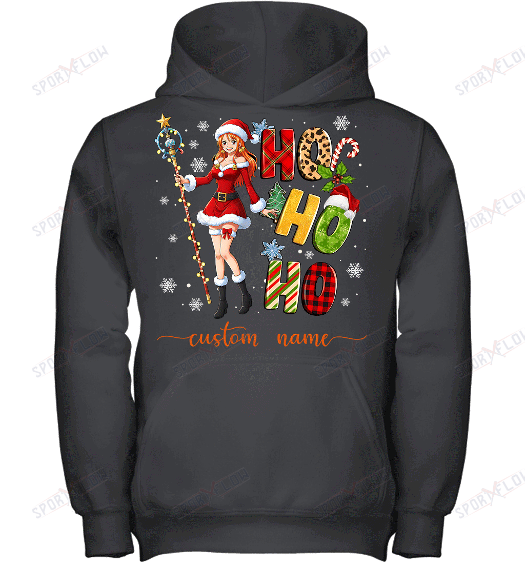 Nami Christmas Ho Ho Ho Custom Name Graphic T-shirt