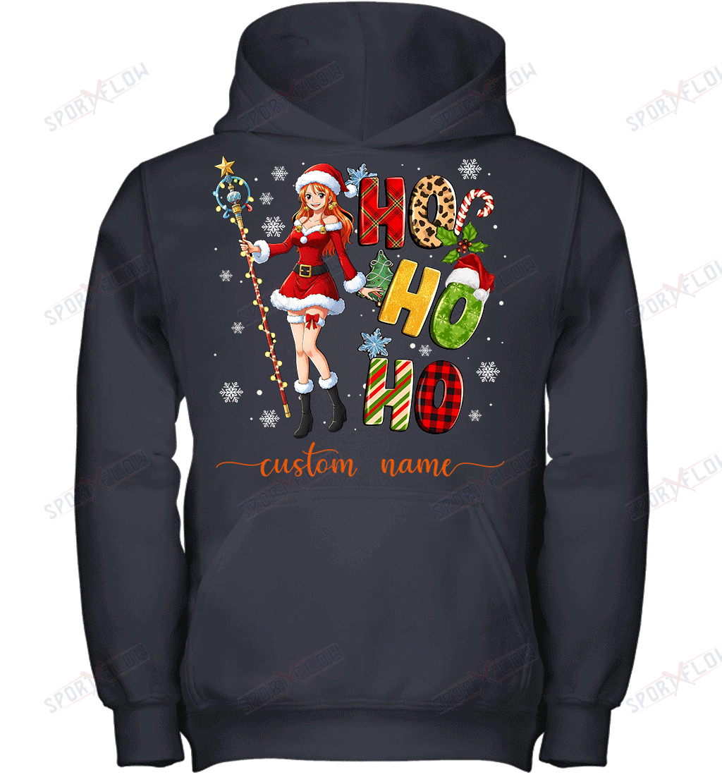 Nami Christmas Ho Ho Ho Custom Name Graphic T-shirt