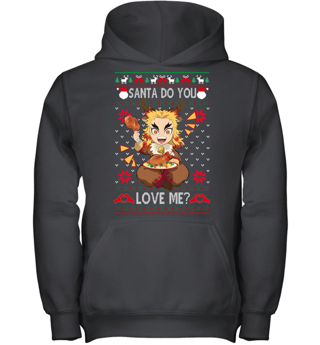 Kyojuro Rengoku Demon Slayer Santa Do You Love Me Ugly Christmas T-Shirt