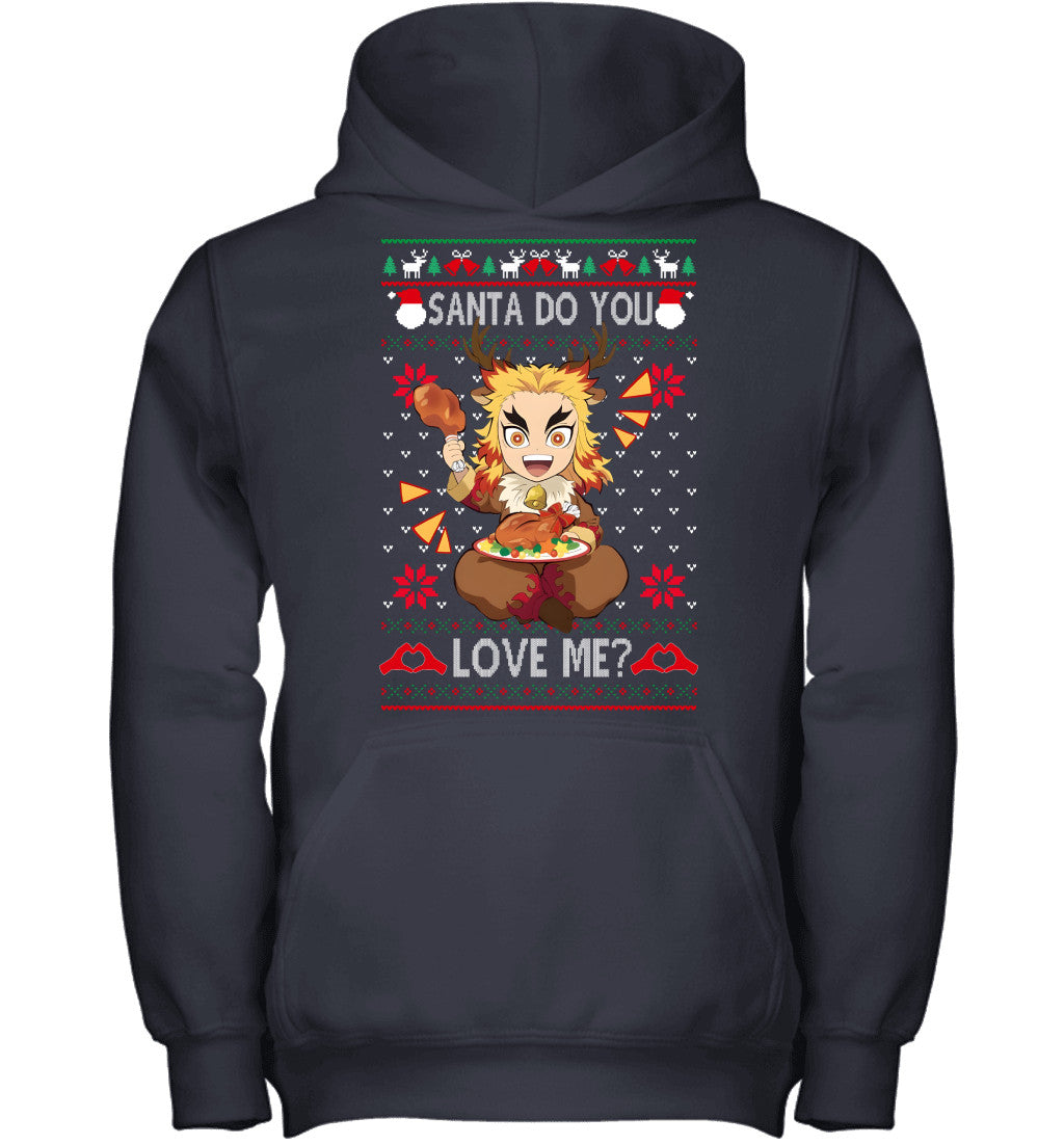 Kyojuro Rengoku Demon Slayer Santa Do You Love Me Ugly Christmas T-Shirt
