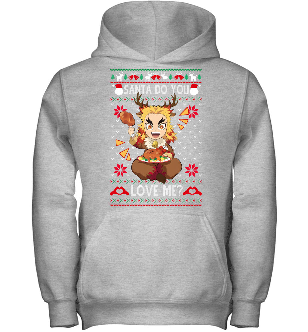 Kyojuro Rengoku Demon Slayer Santa Do You Love Me Ugly Christmas T-Shirt