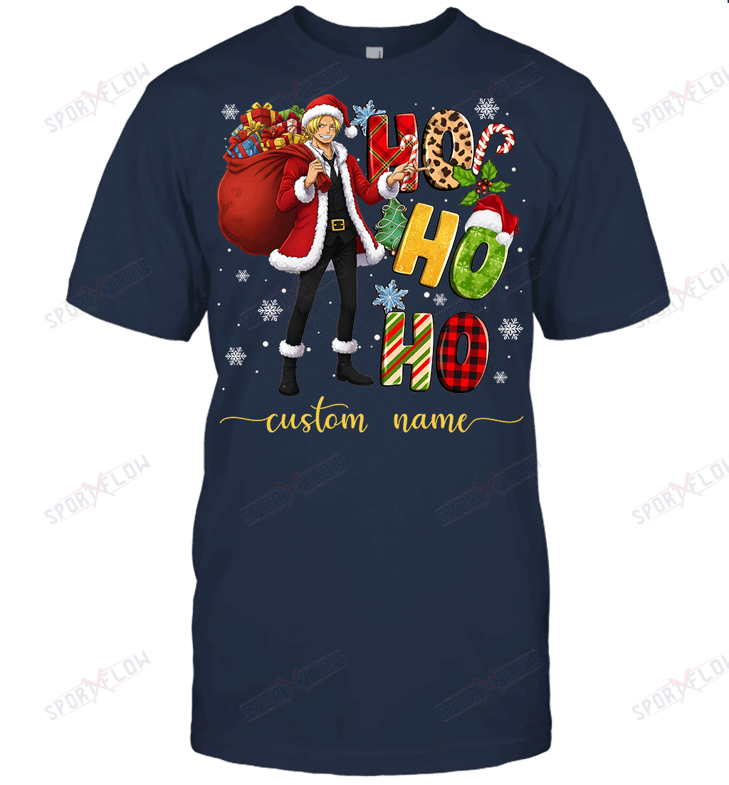Sanji Christmas Ho Ho Ho Custom Name Graphic T-shirt