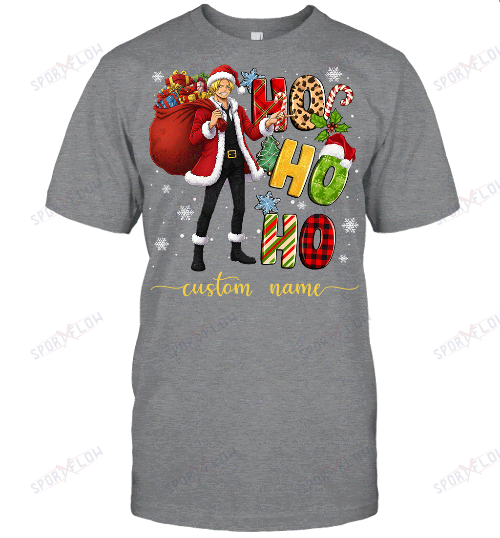 Sanji Christmas Ho Ho Ho Custom Name Graphic T-shirt