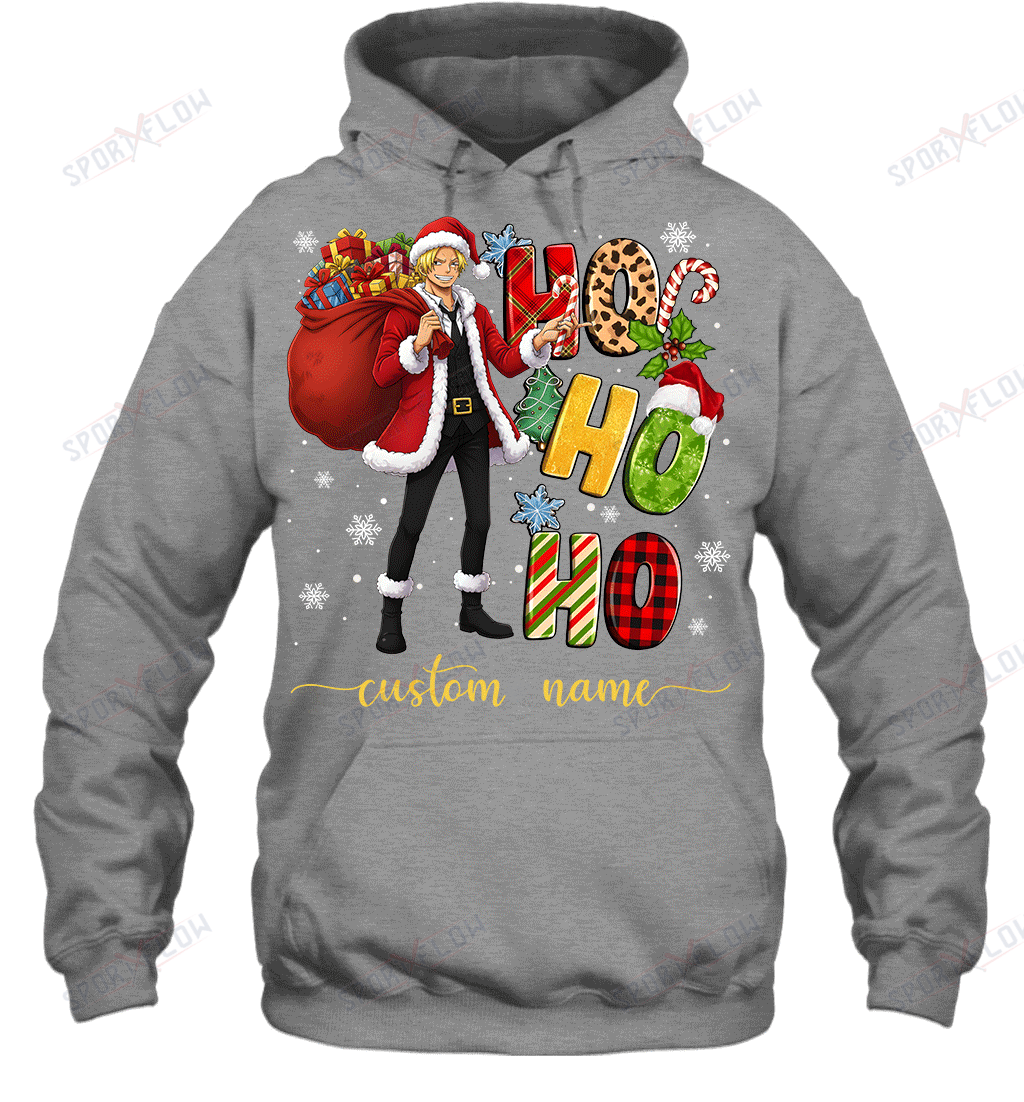 Sanji Christmas Ho Ho Ho Custom Name Graphic T-shirt