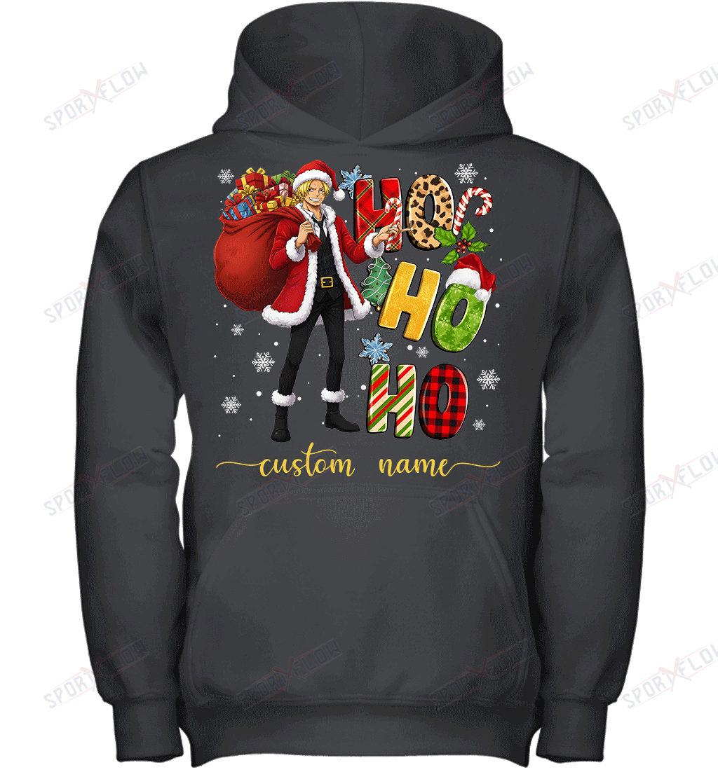 Sanji Christmas Ho Ho Ho Custom Name Graphic T-shirt