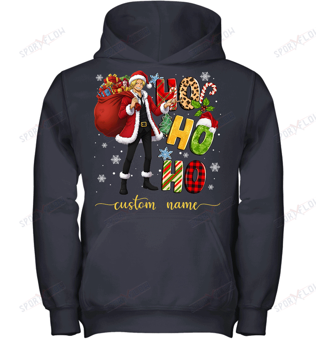 Sanji Christmas Ho Ho Ho Custom Name Graphic T-shirt