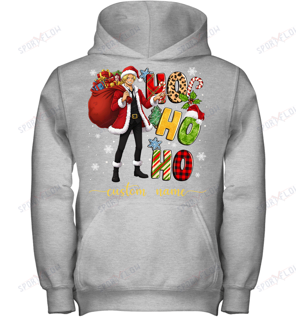 Sanji Christmas Ho Ho Ho Custom Name Graphic T-shirt