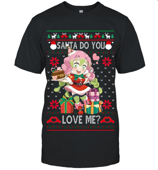 Kanroji Mitsuri Demon Slayer Santa Do You Love Me Ugly Christmas T-Shirt