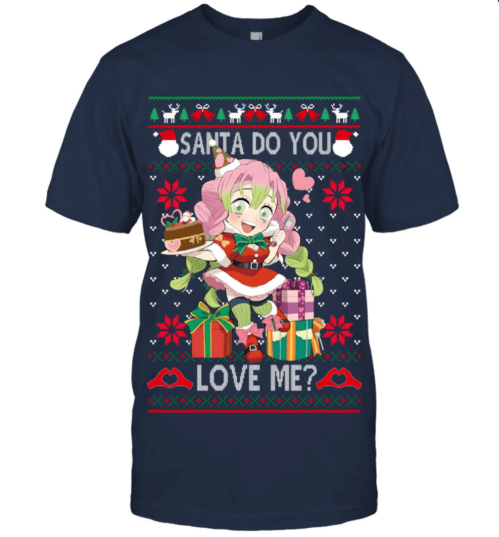 Kanroji Mitsuri Demon Slayer Santa Do You Love Me Ugly Christmas T-Shirt