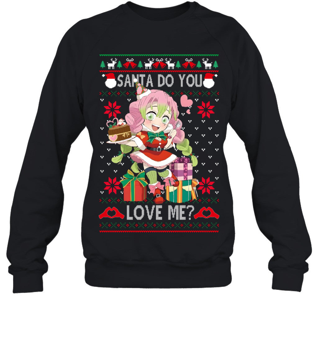 Kanroji Mitsuri Demon Slayer Santa Do You Love Me Ugly Christmas T-Shirt