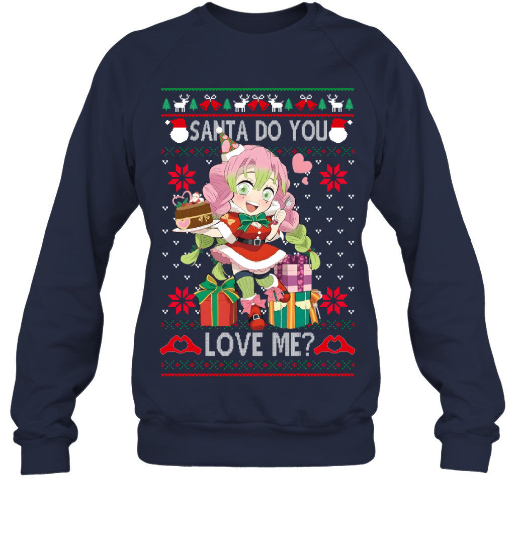 Kanroji Mitsuri Demon Slayer Santa Do You Love Me Ugly Christmas T-Shirt
