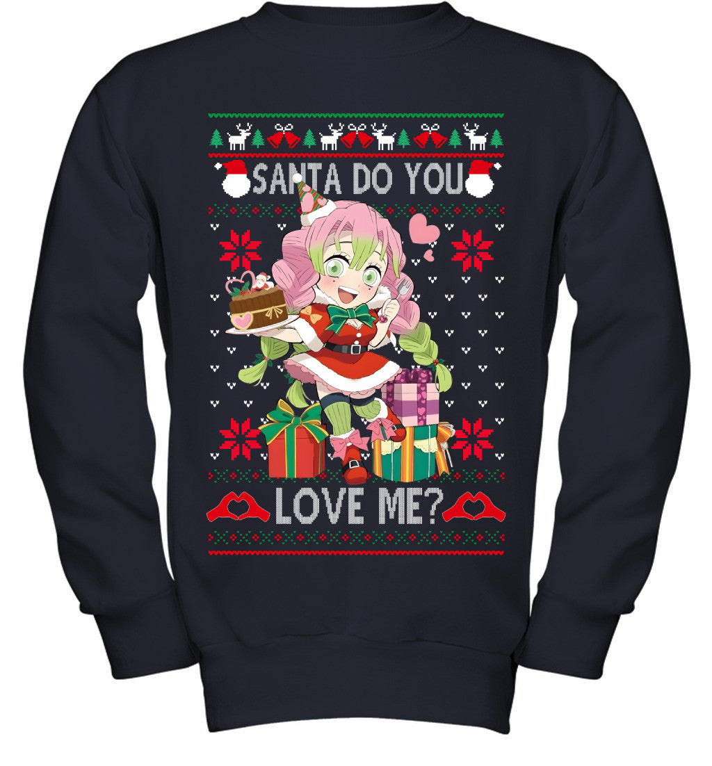 Kanroji Mitsuri Demon Slayer Santa Do You Love Me Ugly Christmas T-Shirt