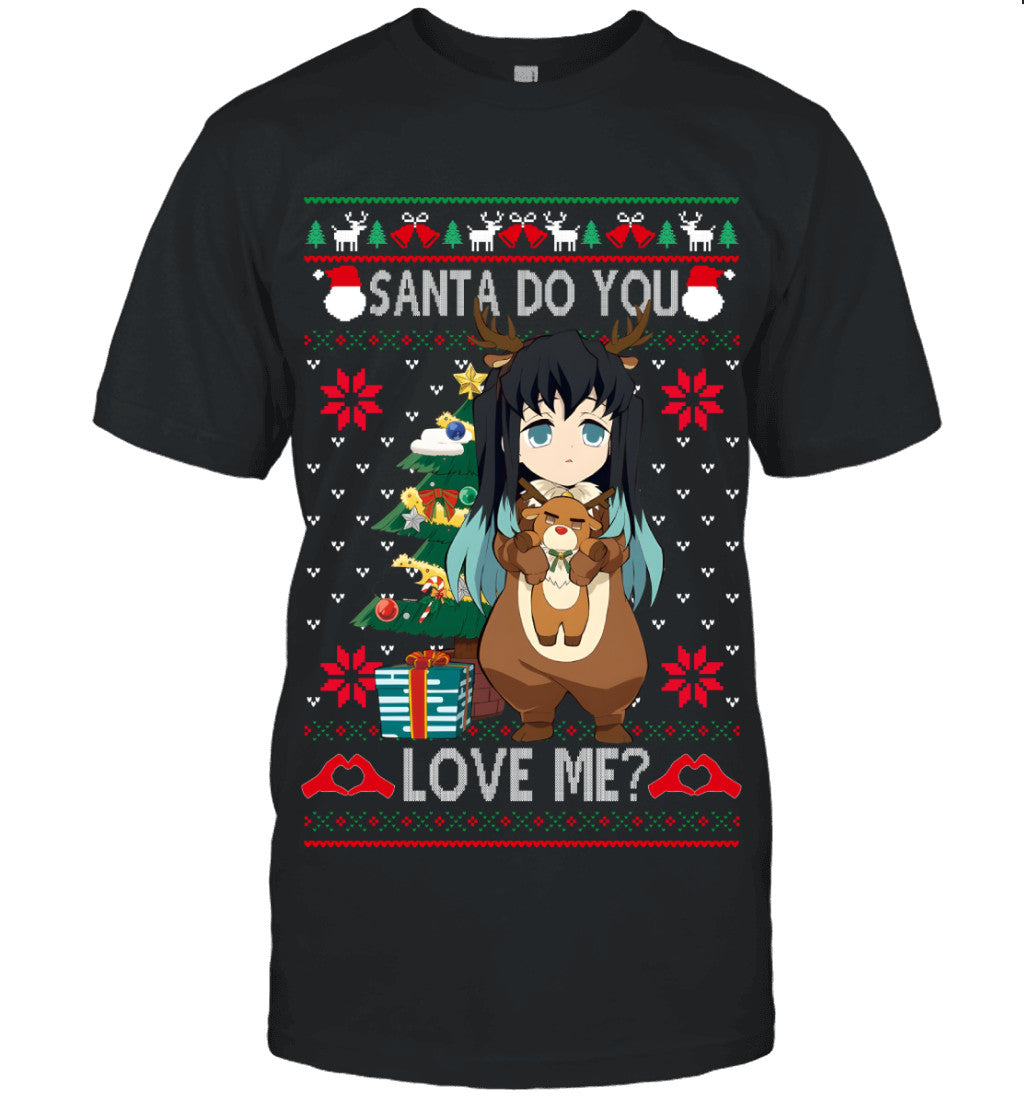 Tokito Muichiro Demon Slayer Santa Do You Love Me Ugly Christmas T-Shirt