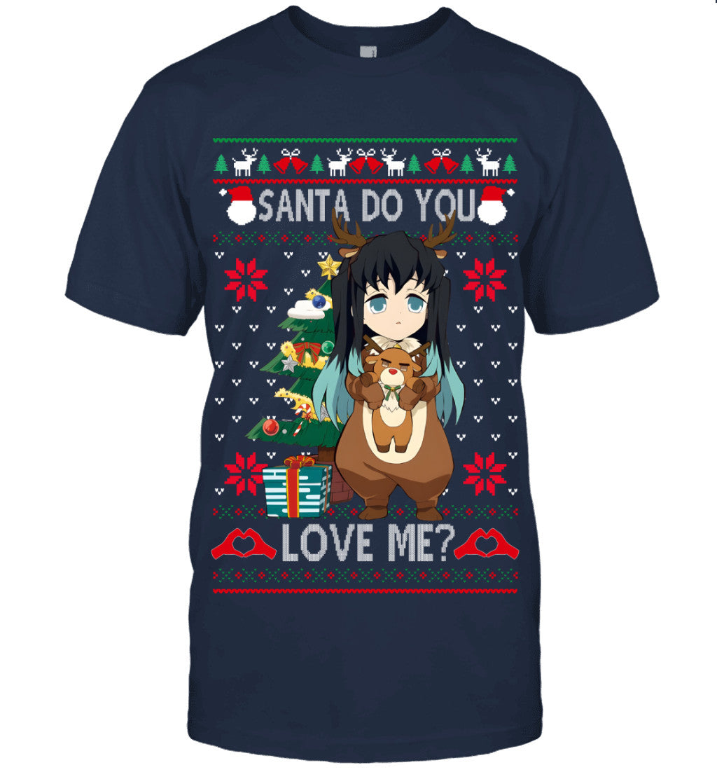 Tokito Muichiro Demon Slayer Santa Do You Love Me Ugly Christmas T-Shirt