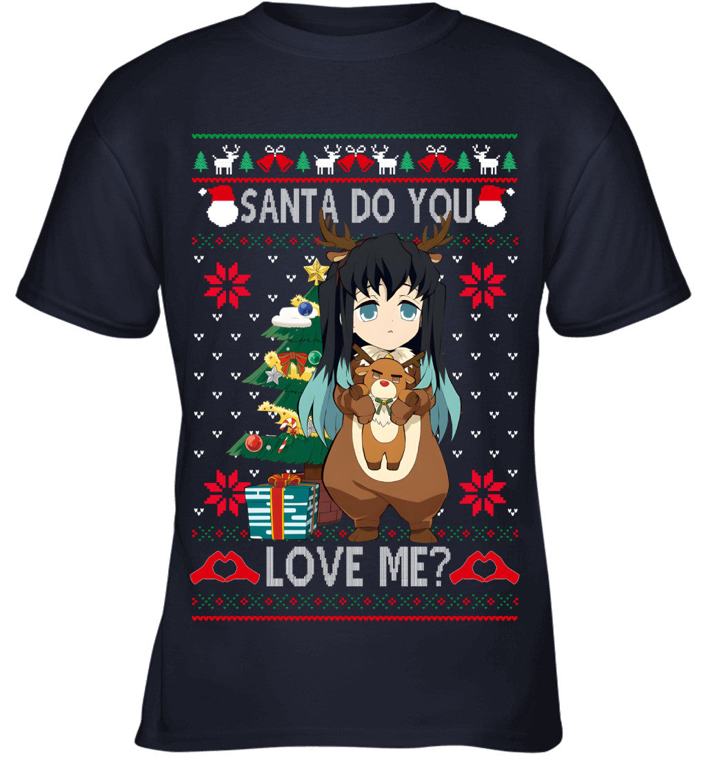 Tokito Muichiro Demon Slayer Santa Do You Love Me Ugly Christmas T-Shirt