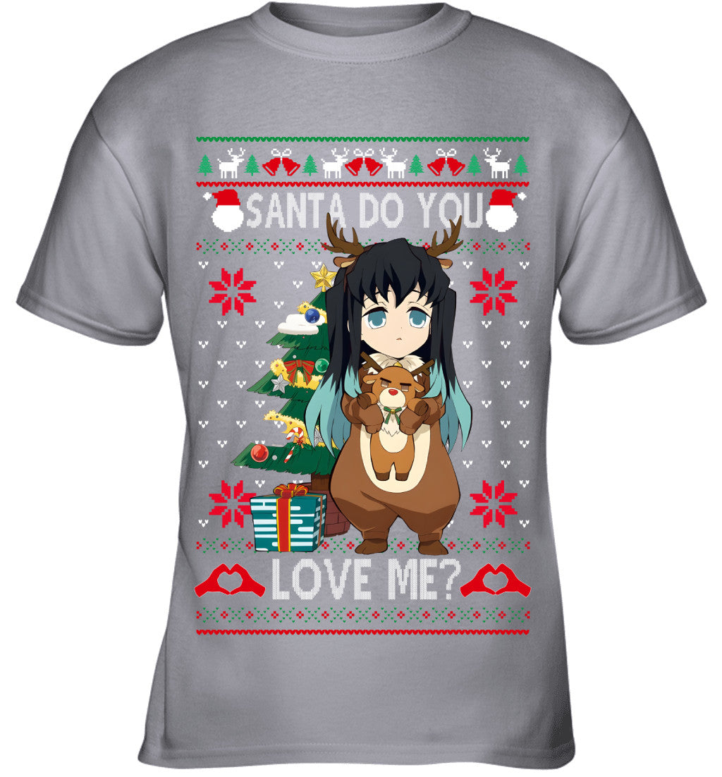Tokito Muichiro Demon Slayer Santa Do You Love Me Ugly Christmas T-Shirt