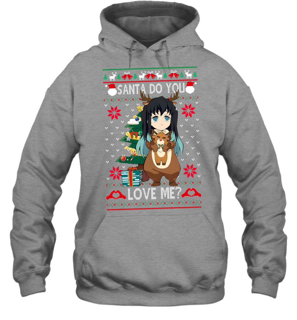 Tokito Muichiro Demon Slayer Santa Do You Love Me Ugly Christmas T-Shirt