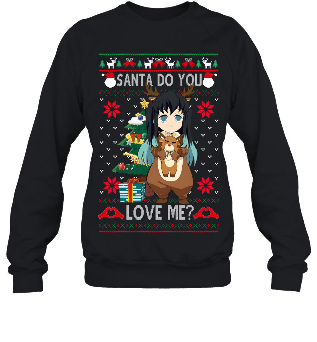 Tokito Muichiro Demon Slayer Santa Do You Love Me Ugly Christmas T-Shirt