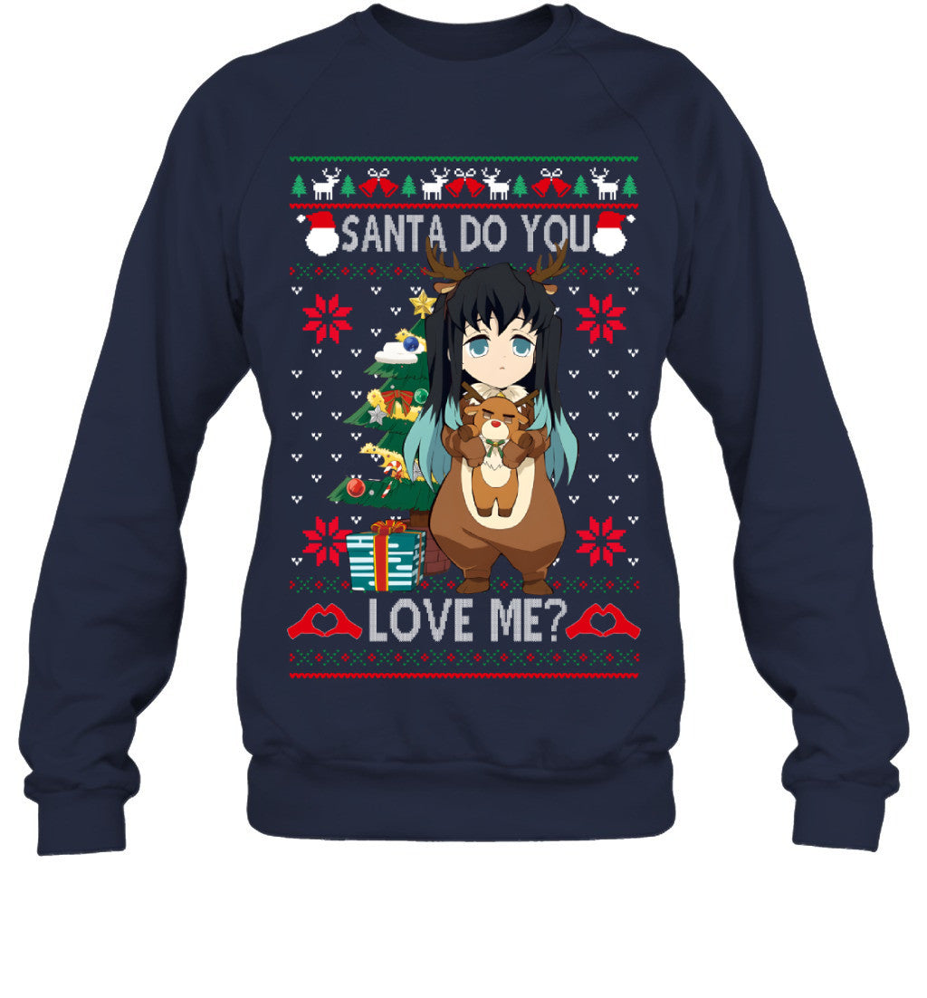 Tokito Muichiro Demon Slayer Santa Do You Love Me Ugly Christmas T-Shirt