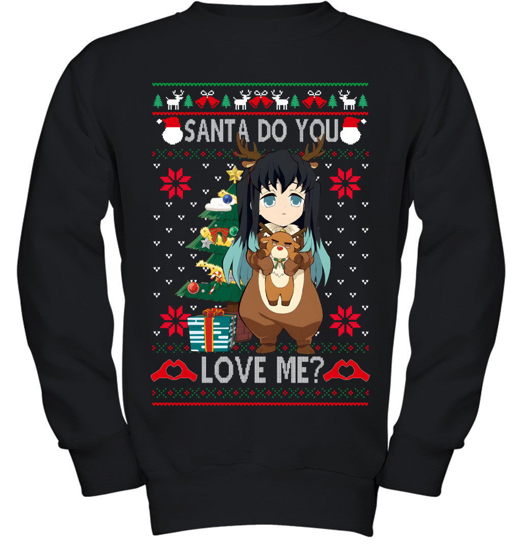 Tokito Muichiro Demon Slayer Santa Do You Love Me Ugly Christmas T-Shirt
