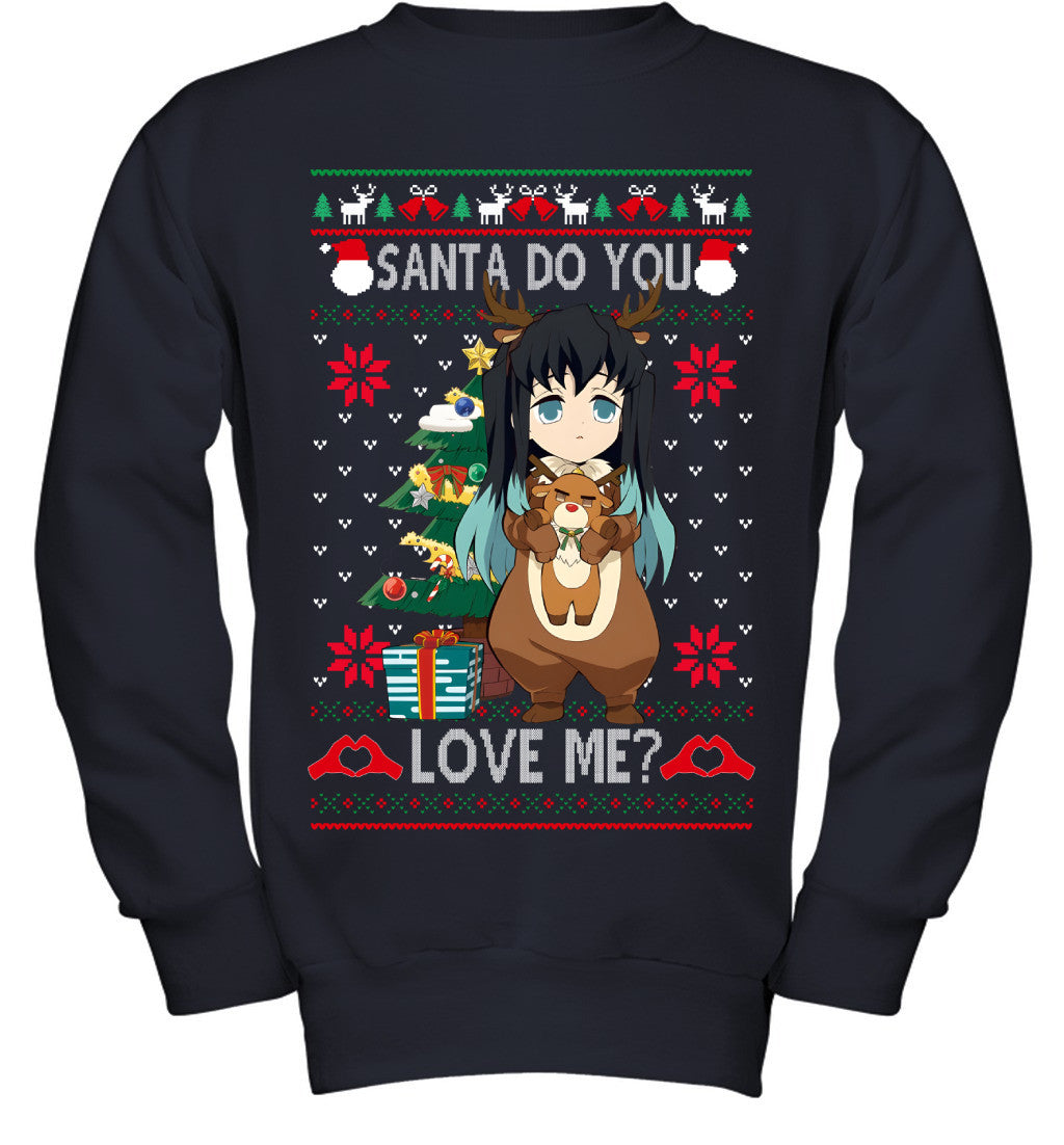 Tokito Muichiro Demon Slayer Santa Do You Love Me Ugly Christmas T-Shirt