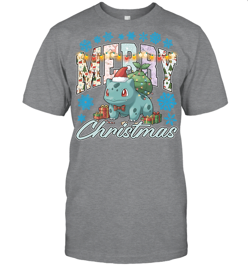 Bulbasaur Lights & Gifts Merry Christmas Graphic T-shirt