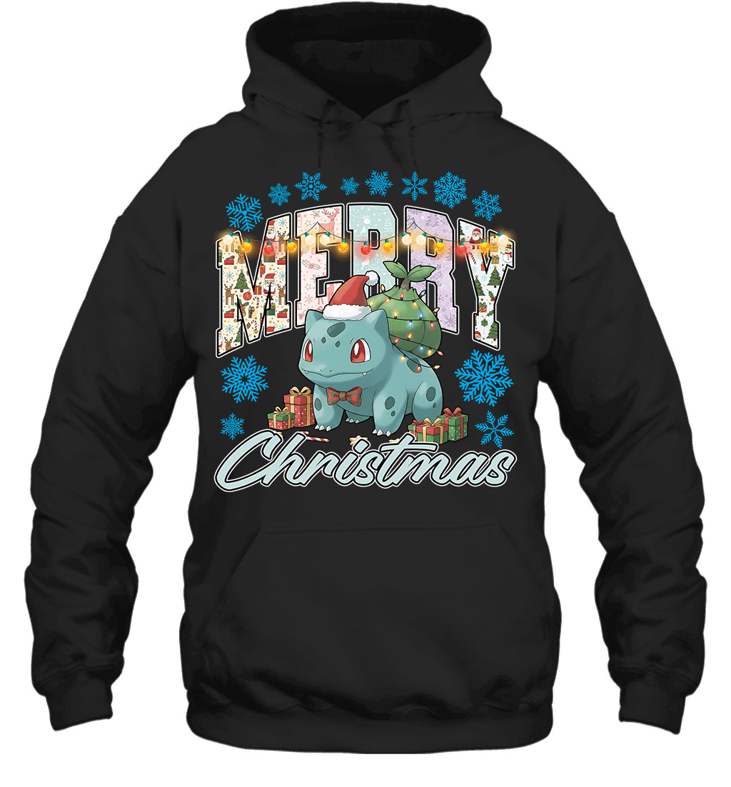 Bulbasaur Lights & Gifts Merry Christmas Graphic T-shirt