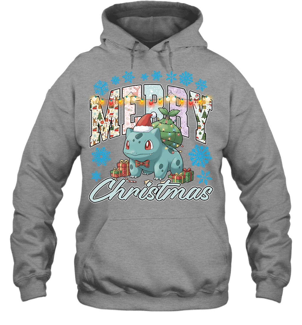 Bulbasaur Lights & Gifts Merry Christmas Graphic T-shirt