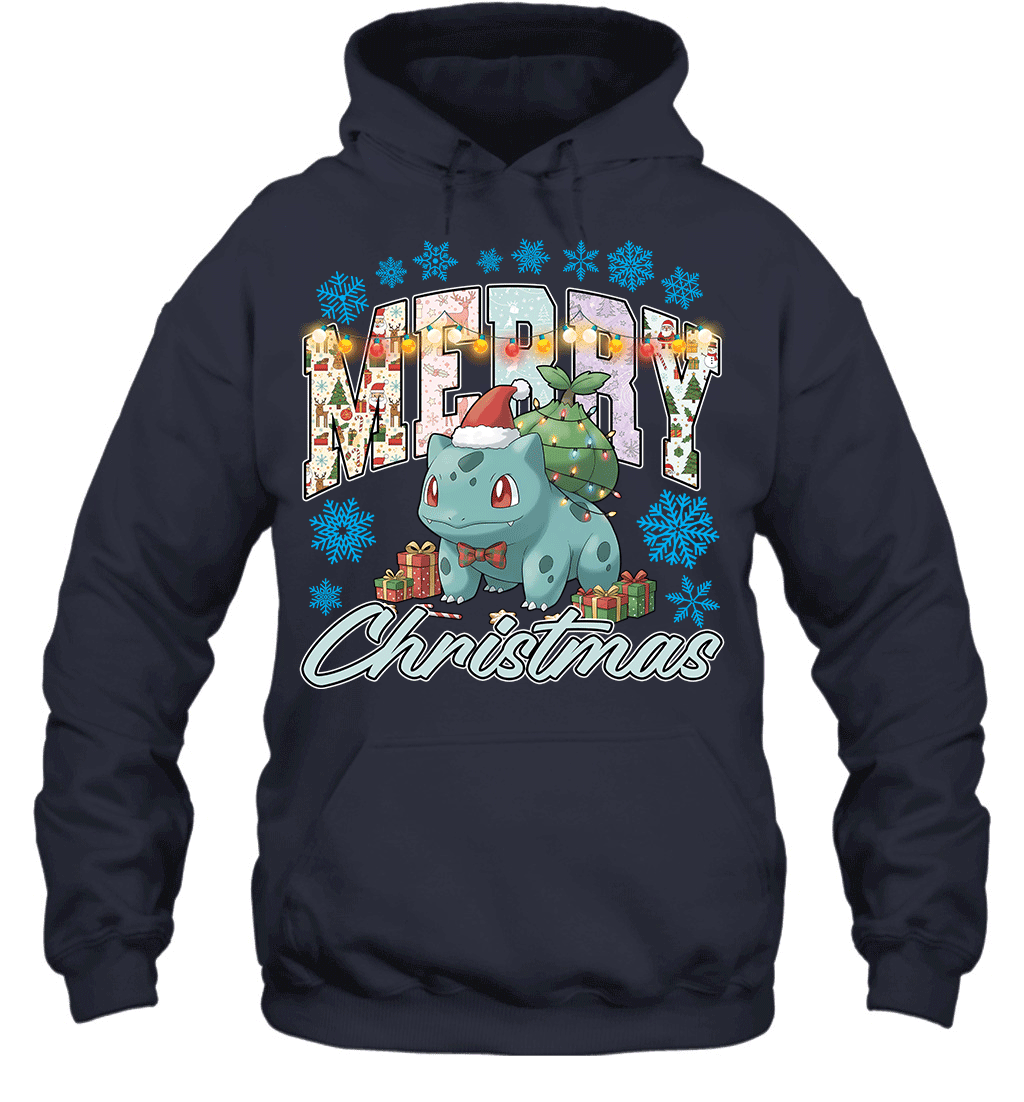 Bulbasaur Lights & Gifts Merry Christmas Graphic T-shirt