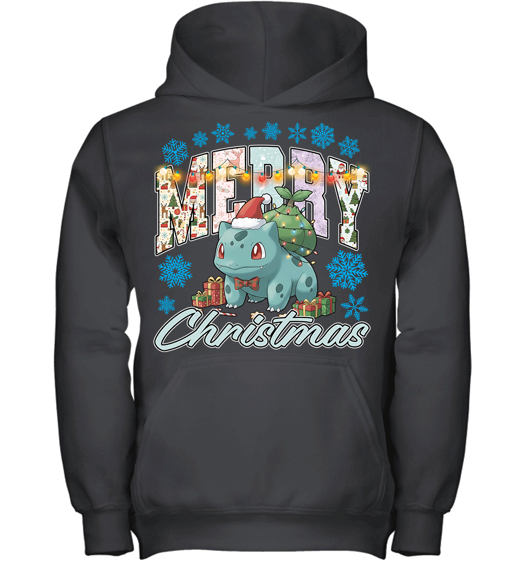 Bulbasaur Lights & Gifts Merry Christmas Graphic T-shirt
