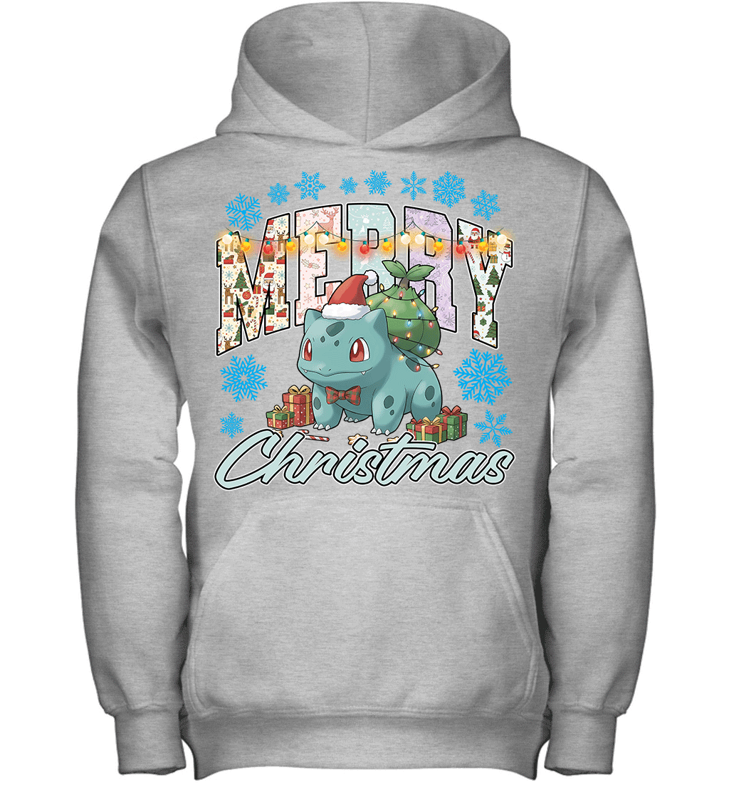 Bulbasaur Lights & Gifts Merry Christmas Graphic T-shirt