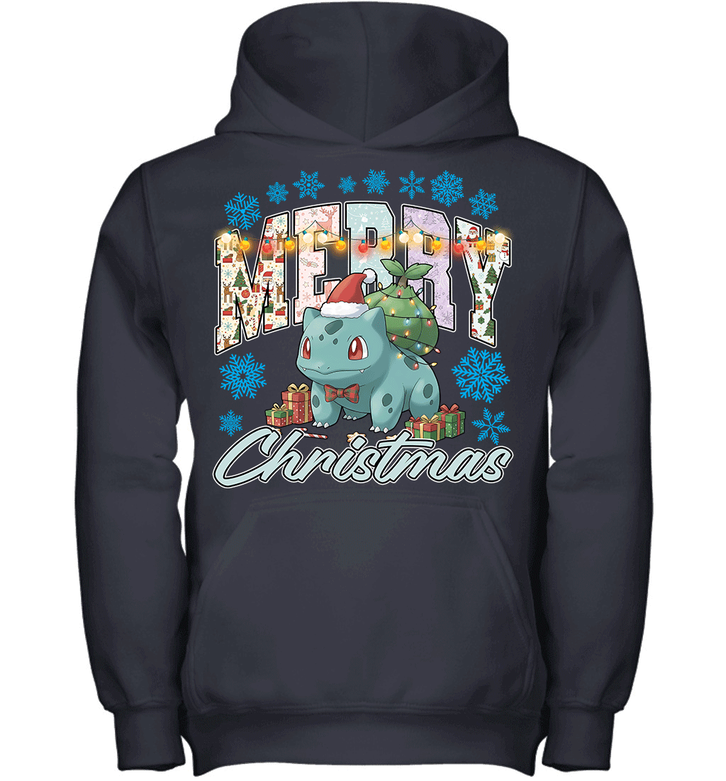 Bulbasaur Lights & Gifts Merry Christmas Graphic T-shirt