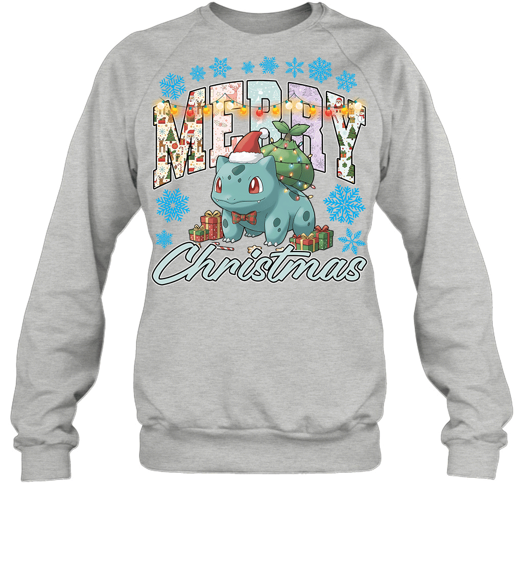 Bulbasaur Lights & Gifts Merry Christmas Graphic T-shirt