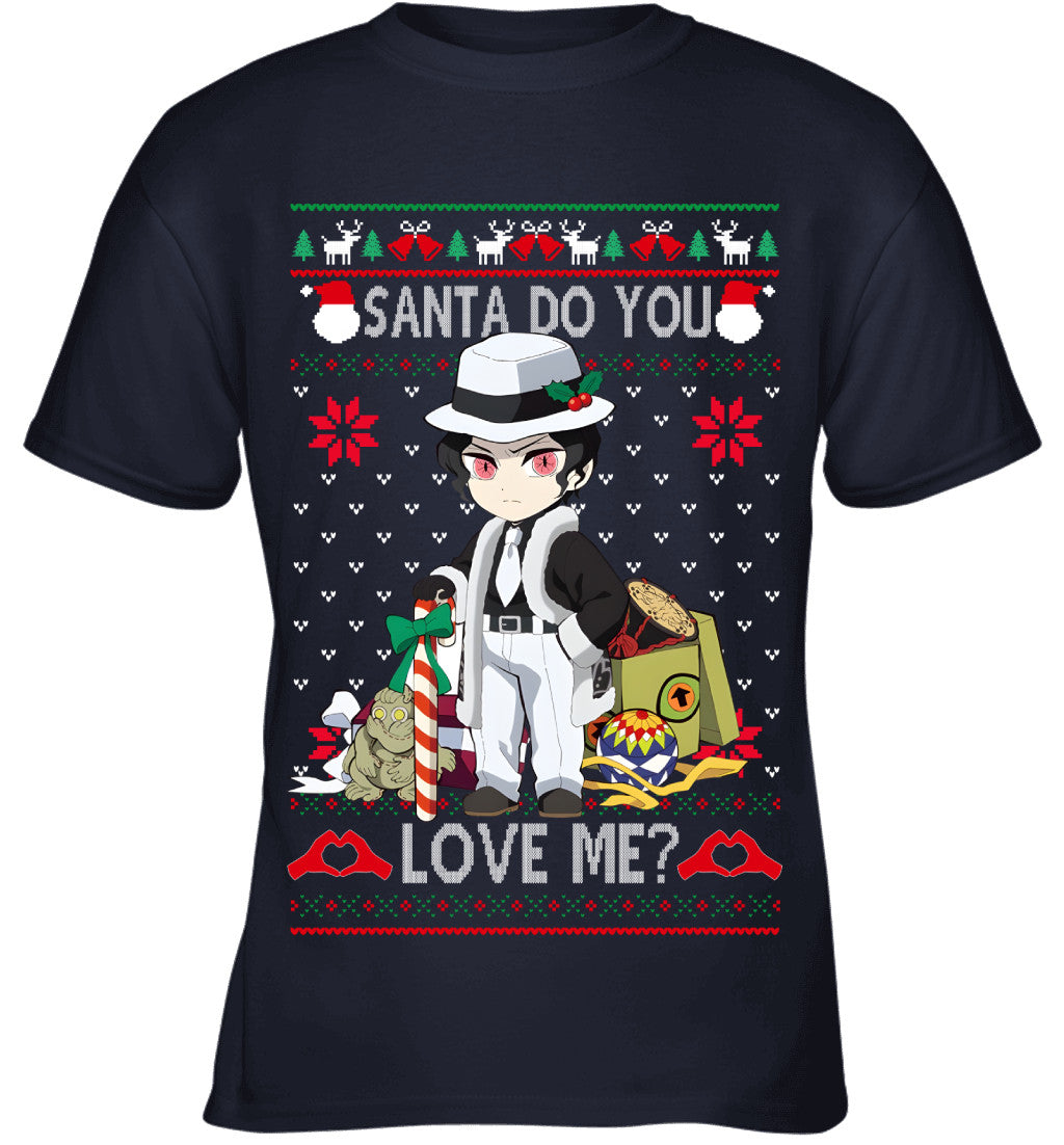 Muzan Kibutsuji Demon Slayer Santa Do You Love Me Ugly Christmas T-Shirt