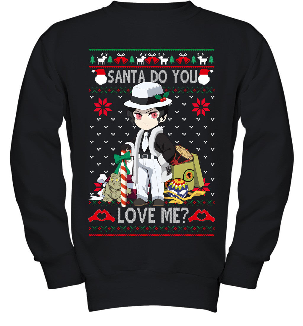 Muzan Kibutsuji Demon Slayer Santa Do You Love Me Ugly Christmas T-Shirt