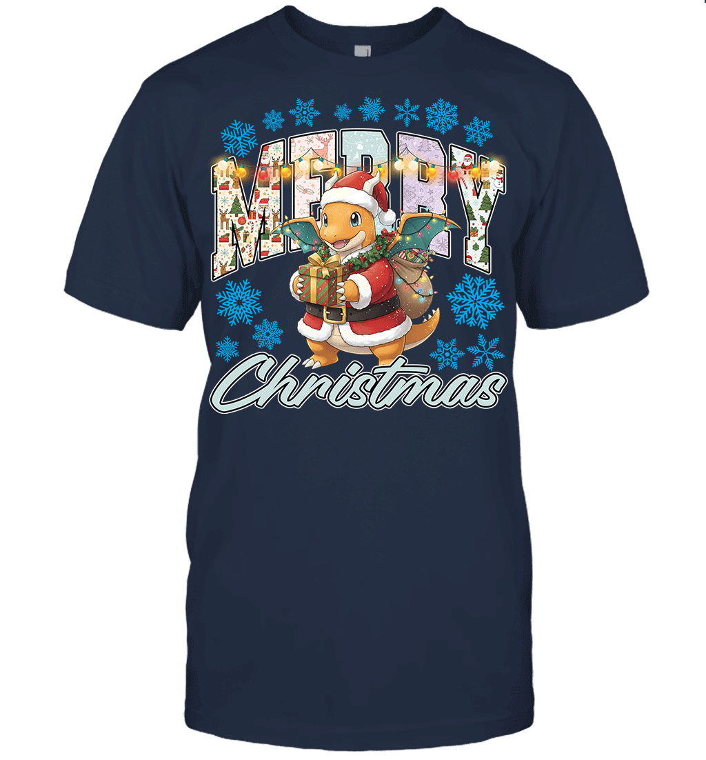 Dragonnite Lights & Gifts Merry Christmas Graphic T-shirt
