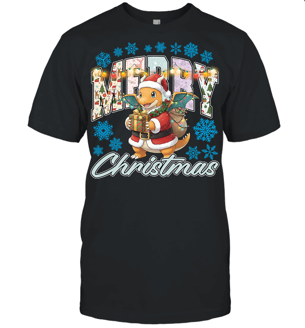 Dragonnite Lights & Gifts Merry Christmas Graphic T-shirt
