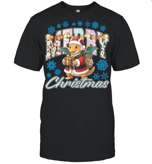 Dragonnite Lights & Gifts Merry Christmas Graphic T-shirt