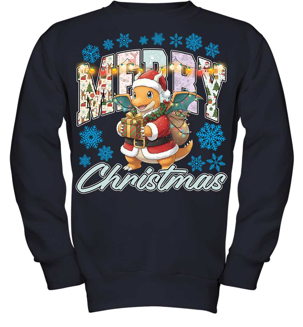Dragonnite Lights & Gifts Merry Christmas Graphic T-shirt