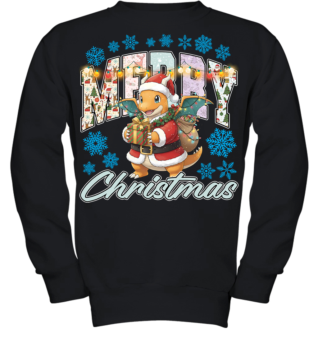 Dragonnite Lights & Gifts Merry Christmas Graphic T-shirt