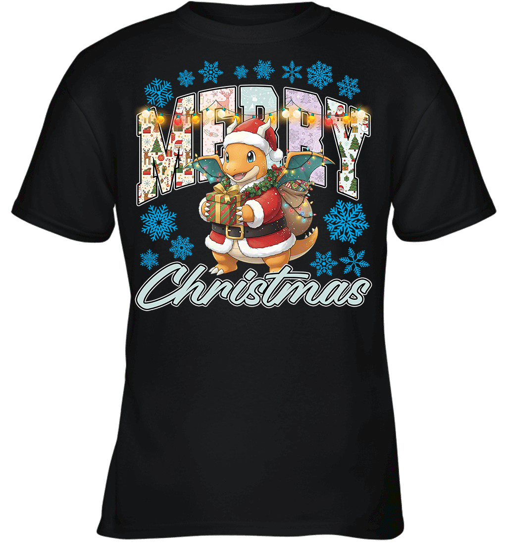 Dragonnite Lights & Gifts Merry Christmas Graphic T-shirt