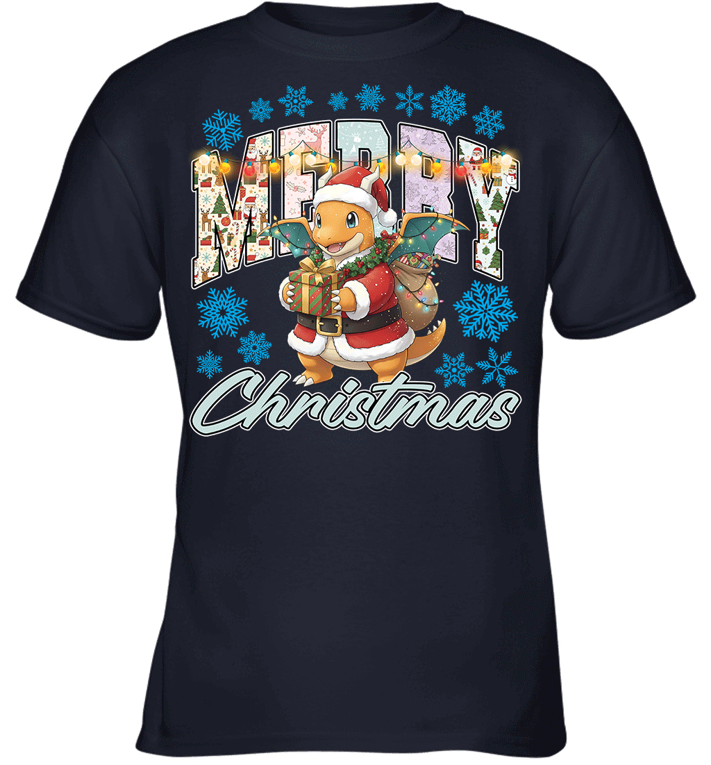 Dragonnite Lights & Gifts Merry Christmas Graphic T-shirt