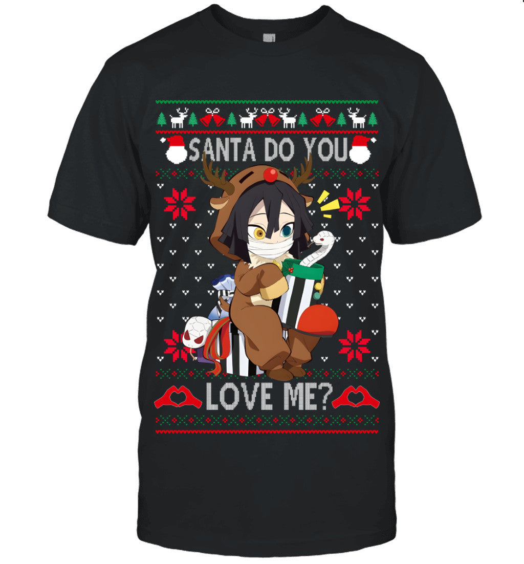 Obanai Iguro Demon Slayer Santa Do You Love Me Ugly Christmas T-Shirt