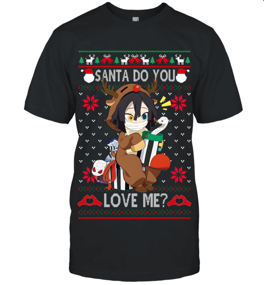 Obanai Iguro Demon Slayer Santa Do You Love Me Ugly Christmas T-Shirt